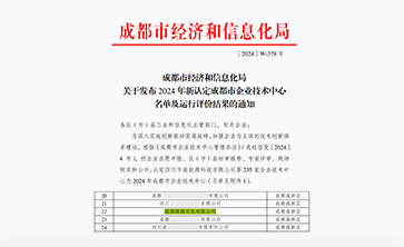 祝贺成都路维光电有限公司荣获 2024年度成都市企业技术中心认定